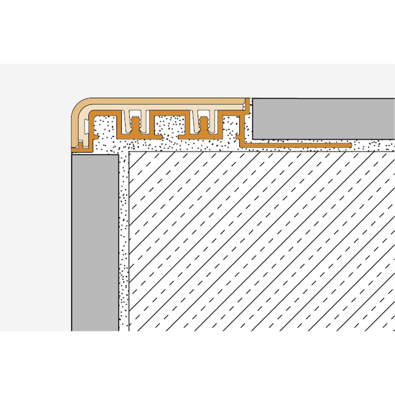 Schlüter TREP-V 42 Treppenprofil, Fugengrau, Länge: 100 cm, Höhe 12,5 mm