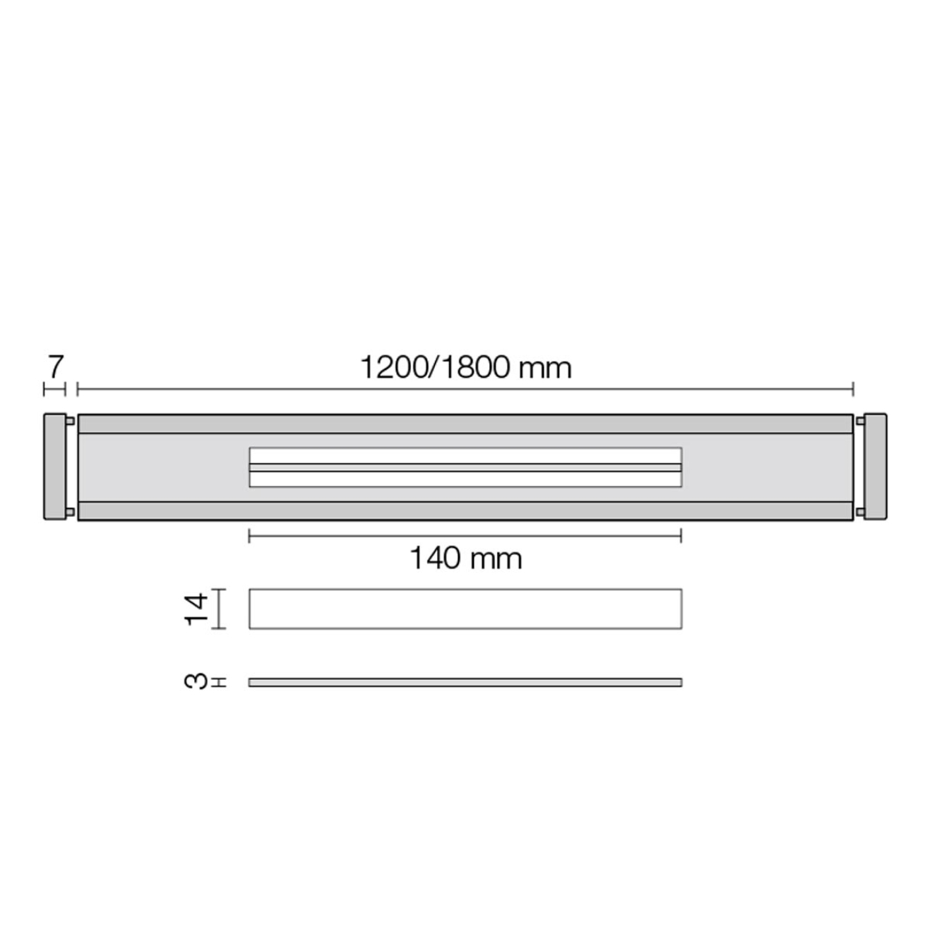Schlüter KERDI-LINE-VARIO Entwässerungsprofil 180 cm COVE 34 Edelstahl gebürstet