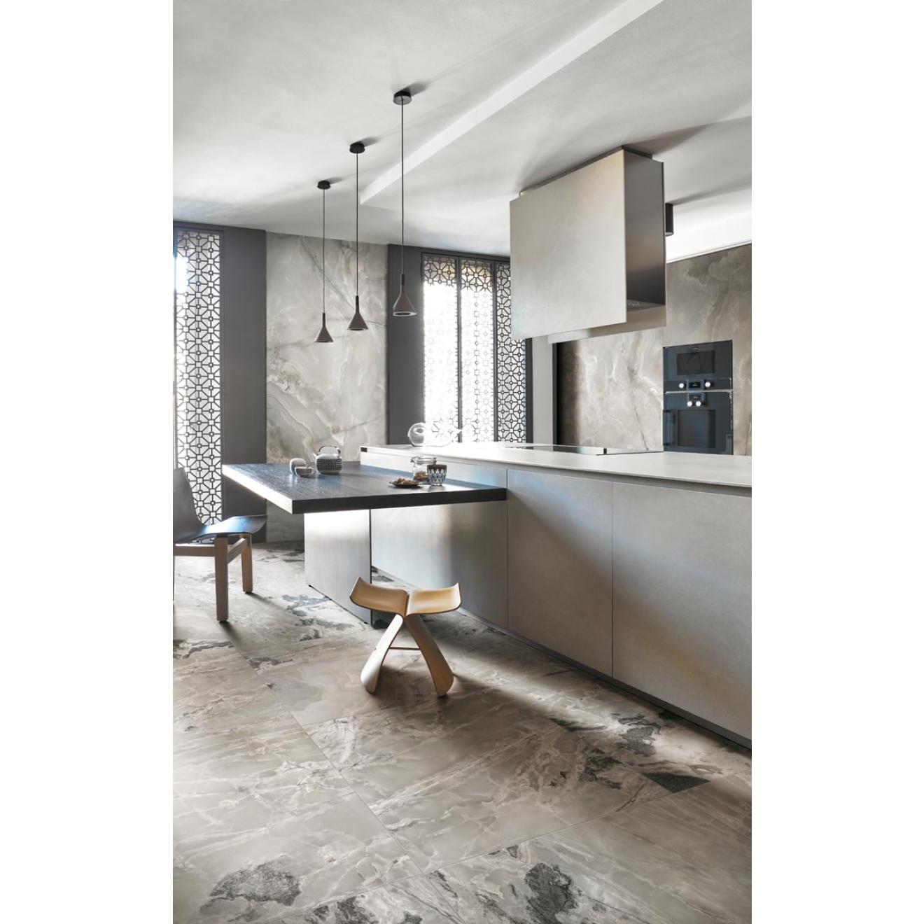 Florim Creative Design Onyx&More Silver Blend Glossy Boden- und Wandfliese 60x120 cm