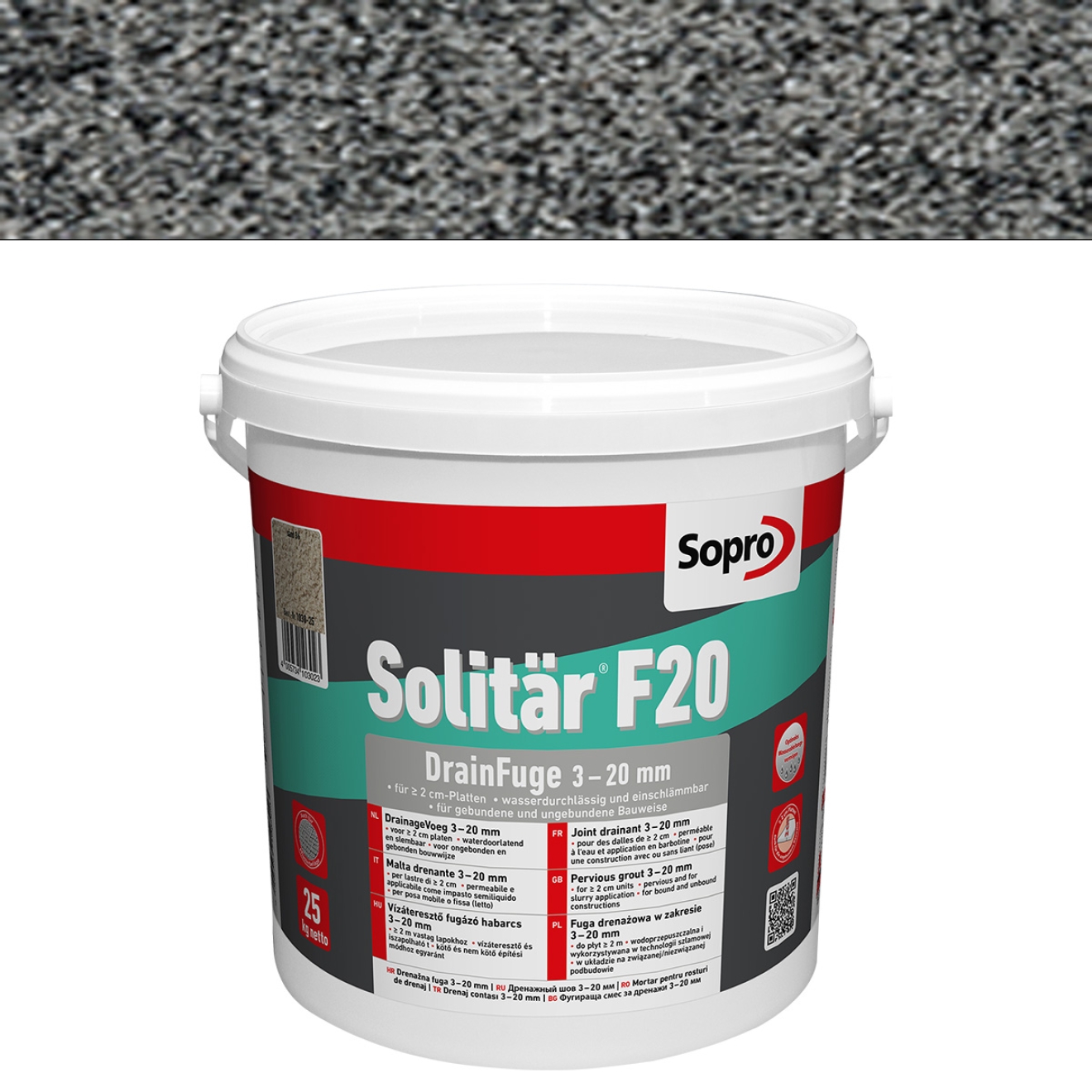 Sopro F20 Solitär DrainFuge pflastergrau 13 Eimer 12,5 kg