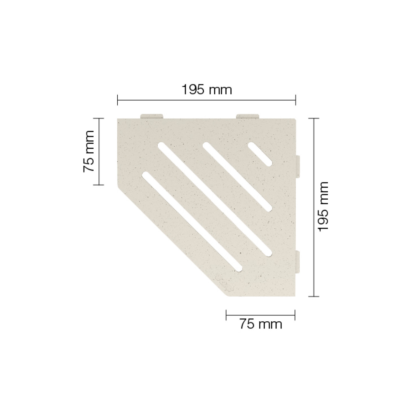 Schlüter Wandablage SHELF-E Elfenbein 195x195 mm