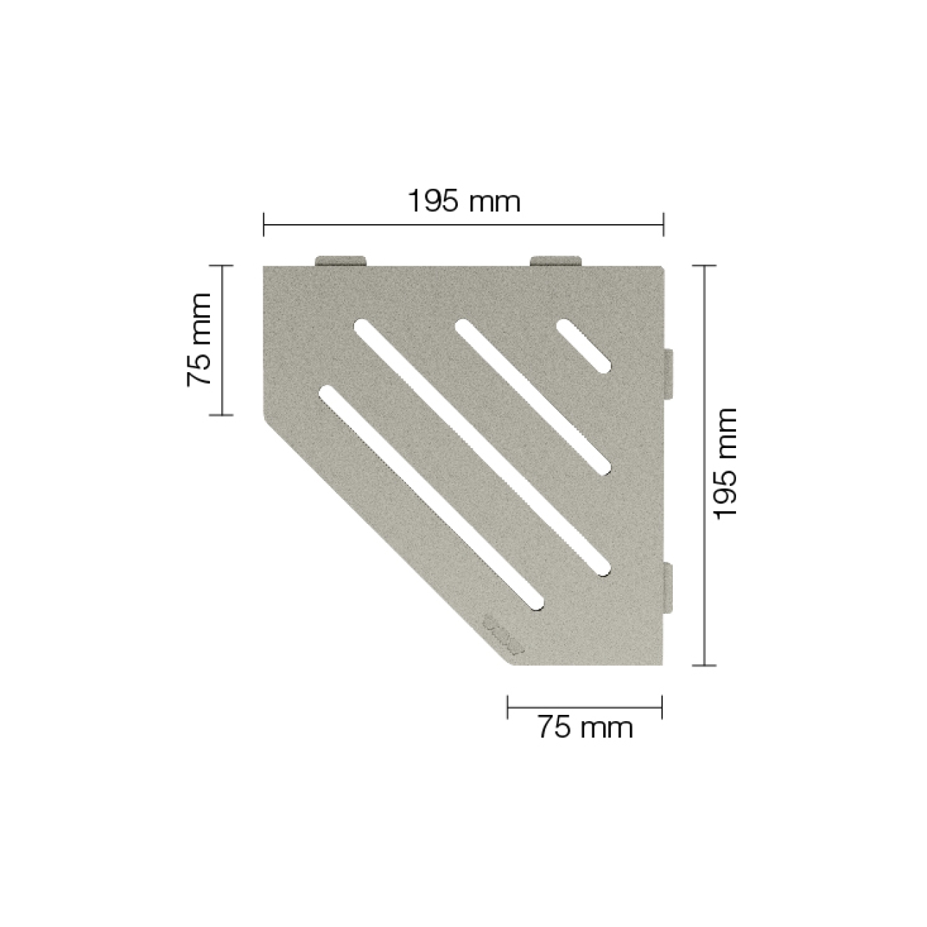 Schlüter Wandablage SHELF-E Steingrau 195x195 mm