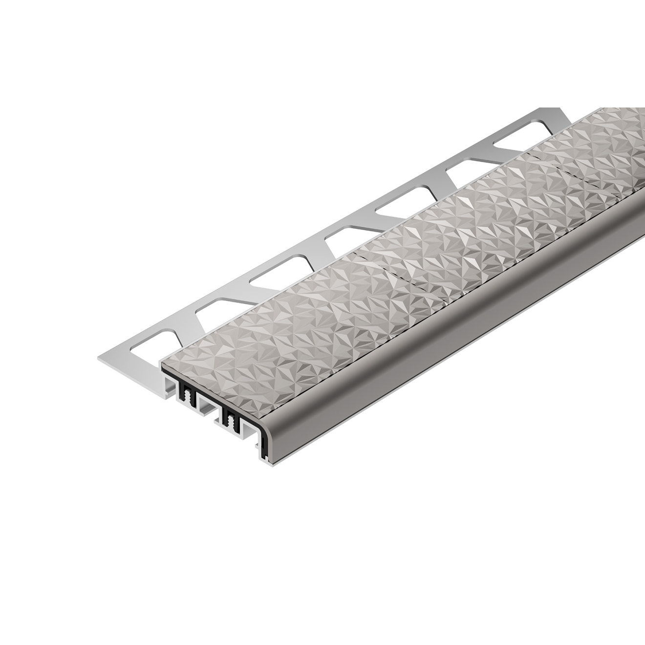 Schlüter TREP-V 42 Treppenprofil, Steingrau, Länge: 100 cm, Höhe 12,5 mm