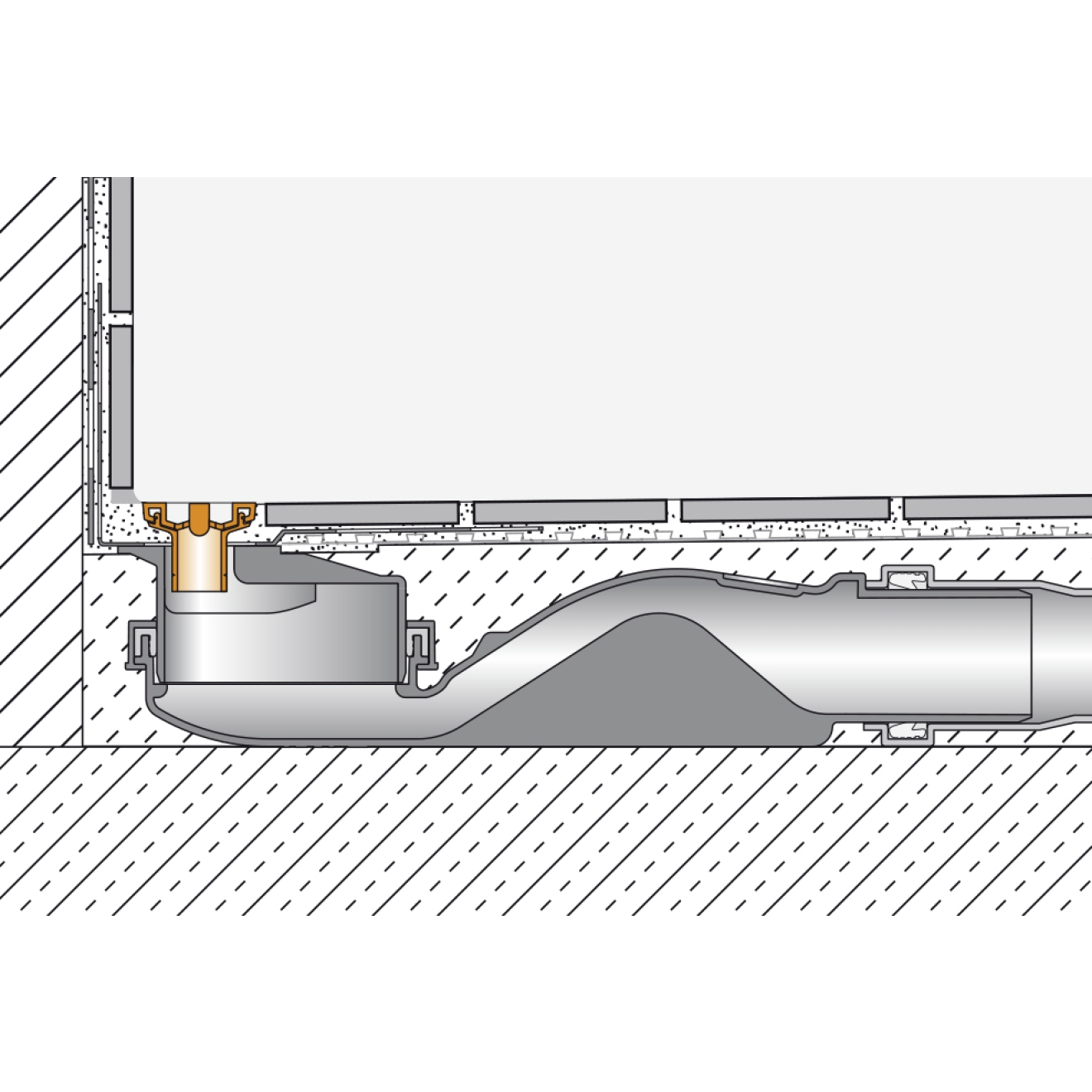 Schlüter KERDI-LINE-VARIO Entwässerungsprofil 120 cm WAVE 42 Elfenbein