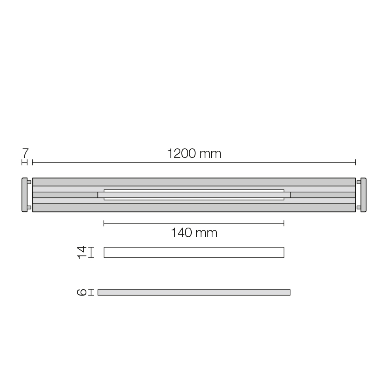 Schlüter KERDI-LINE-VARIO Entwässerungsprofil 120 cm WAVE 34 Bronze