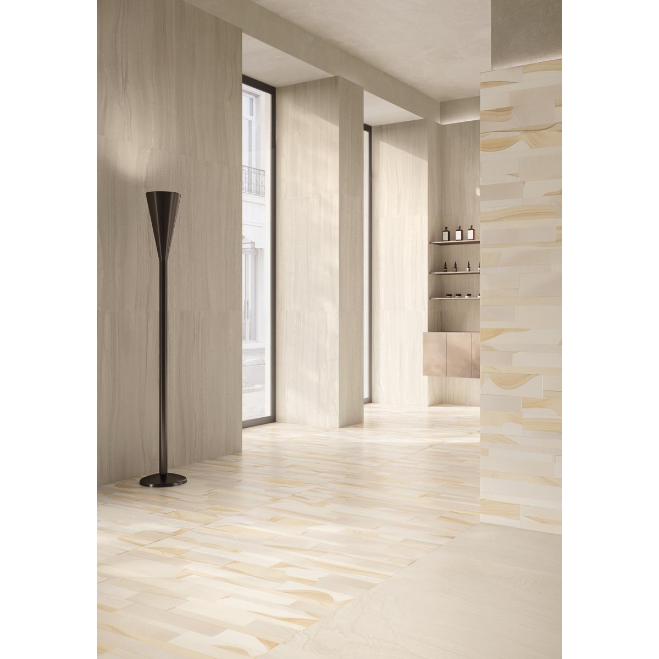 Provenza Varana Stone Boden- und Wandfliese Beige Cross Cut Silktech 90x180 cm 