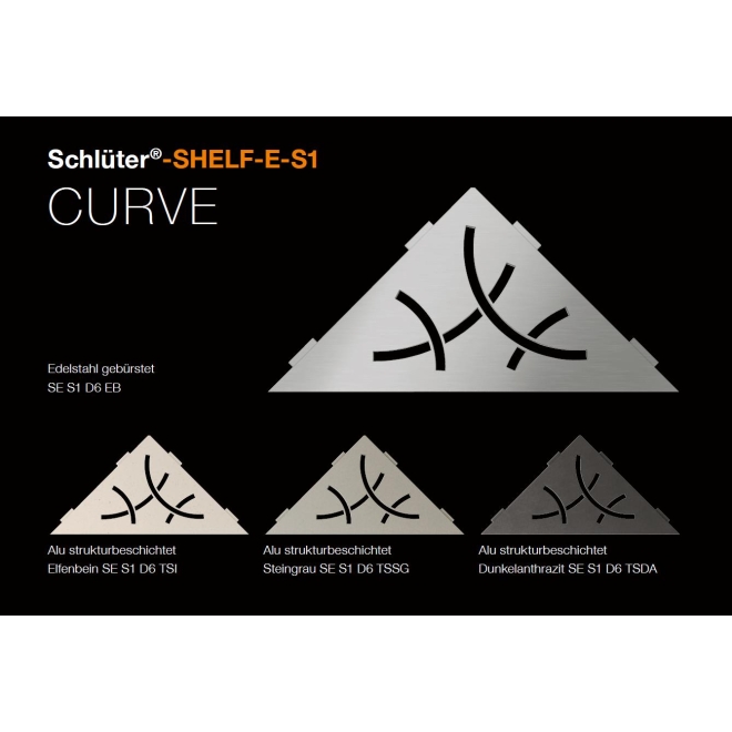 Schlüter Wandablage SHELF-E Grau 210x210 mm