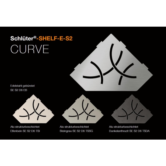 Schlüter Wandablage SHELF-E Steingrau 195x195 mm