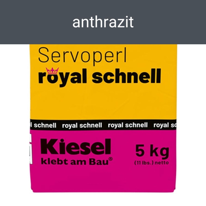 Kiesel Servoperl royal schnell anthrazit flexible Premiumfuge 5 kg Papierbeutel
