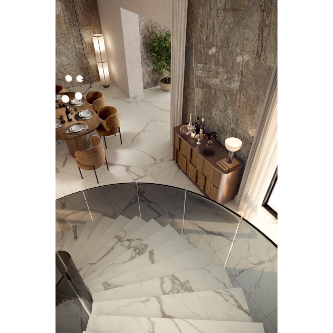 Blustyle Starlight Statuario Extra Glossy Boden- und Wandfliese 120x120 cm