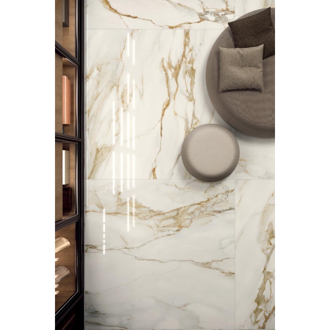 Blustyle Starlight Versilia Gold Glossy Boden- und Wandfliese 120x120 cm