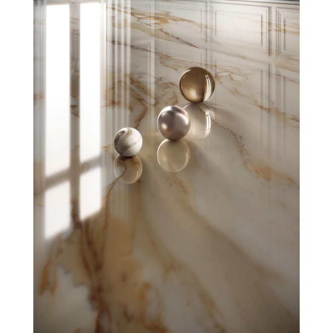 Blustyle Starlight Versilia Gold Glossy Boden- und Wandfliese 120x120 cm