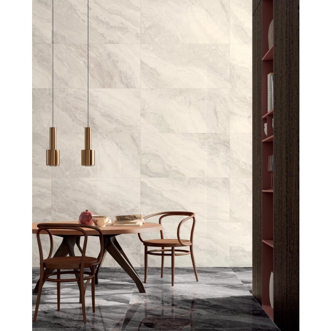 Fliese Sant Agostino Mystic in der Farbe Dark verlegt in einer Küche