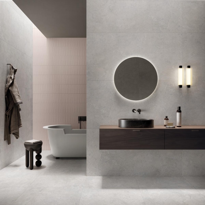 Flaviker Double Plain Grey Boden- und Wandfliese Natural 80x160 cm