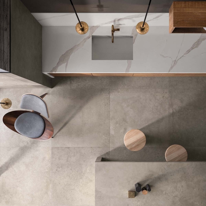 Flaviker Hyper Bodenfliese Grey matt 120x120 cm