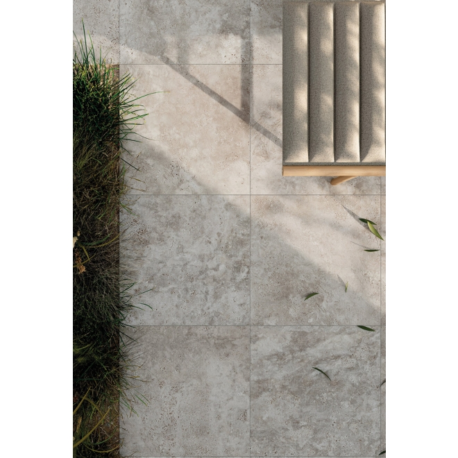 Flaviker Navona Boden- und Wandfliese Grey Cross 60x60 cm GRIP