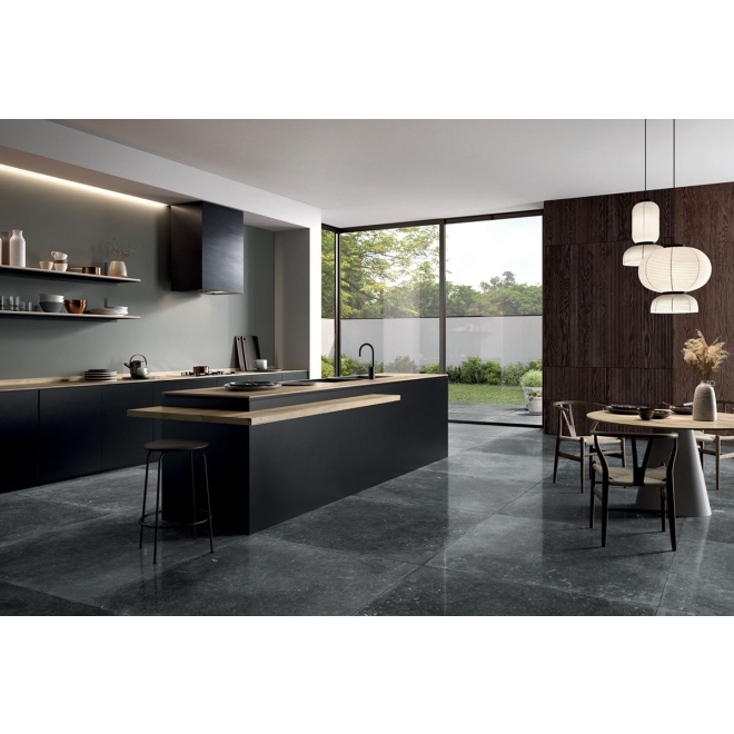 Flaviker Nordik Stone Boden- und Wandfliese Black matt 60x120 cm