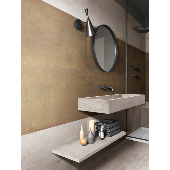 Flaviker Rebel Boden- und Wandfliese Brass 120x120 cm