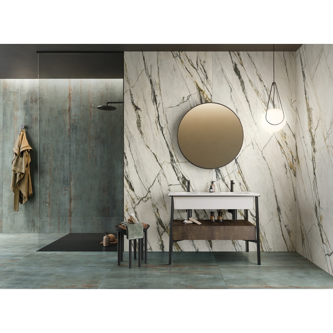 Flaviker Supreme Treasure Boden- und Wandfliese Calacatta Emerald Lux 120x120 cm