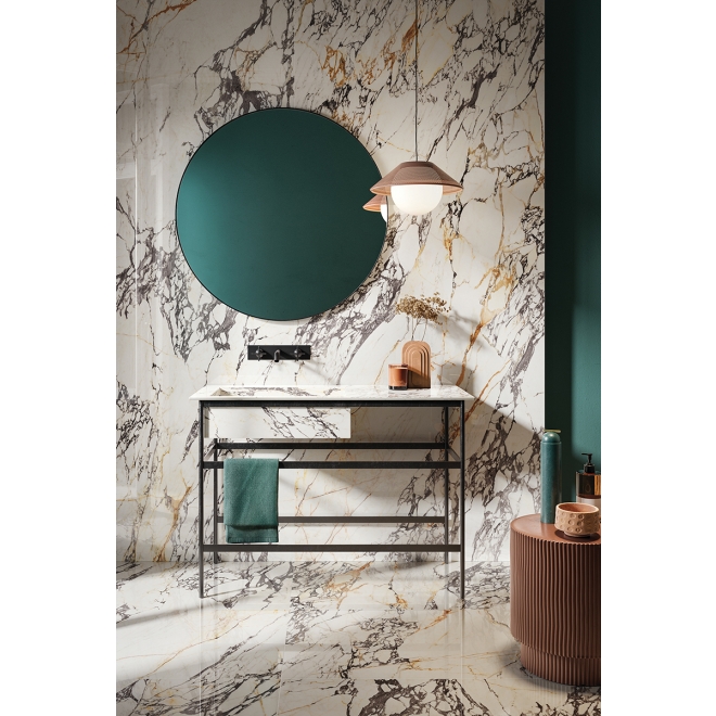 Flaviker Supreme Treasure Boden- und Wandfliese Corchia Gold Lux 120x120 cm