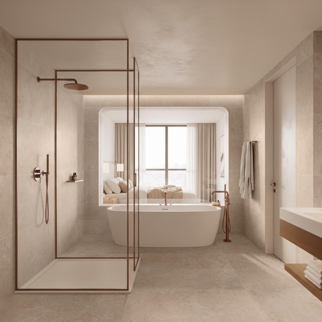 Flaviker Midi Melange Beige Boden- und Wandfliese 60x120 cm