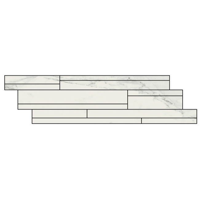 Florim Creative Design Stones & More 2.0 Calacatta Glossy Dekor Listello 3D 15x60 cm