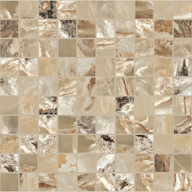 Florim Creative Design Onyx&More Golden Blend Glossy Mosaik 3x3 cm
