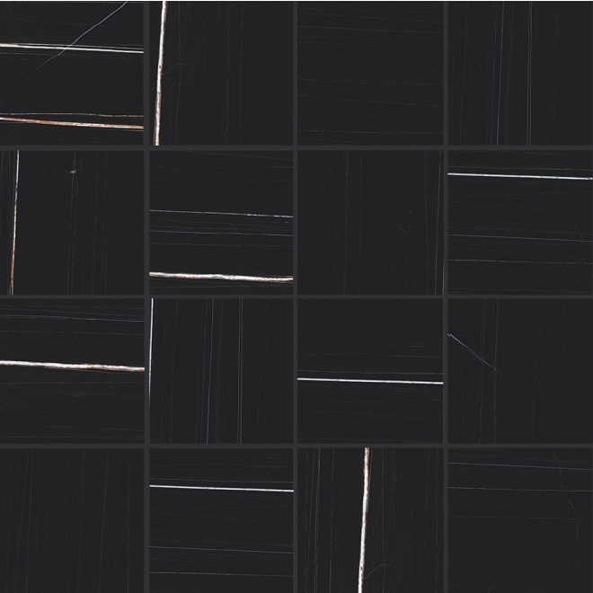 Florim Creative Design Stones & More 2.0 Sahara Noir Glossy Mosaik 7,5x7,5 6mm