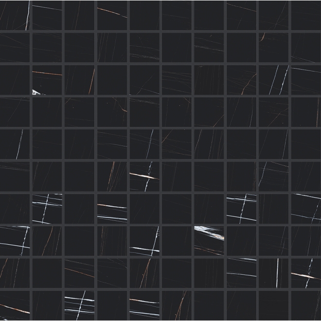 Florim Creative Design Stones & More 2.0 Sahara Noir Glossy Mosaik 3x3 30x30 cm