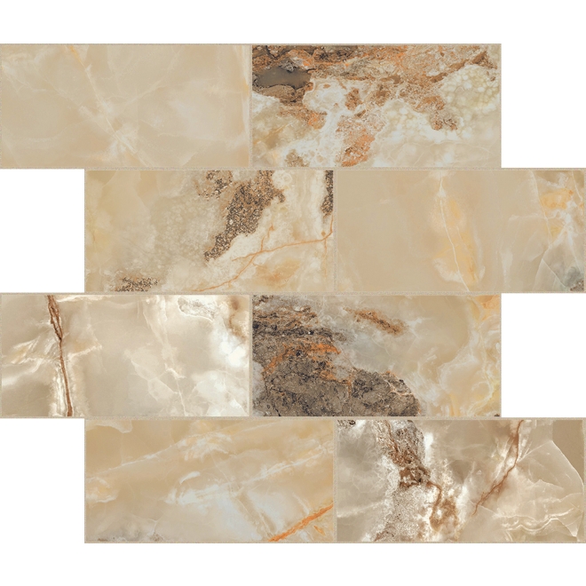 Florim Creative Design Onyx&More Golden Blend Glossy Dekor Muretto 7,5x15 cm 6 mm