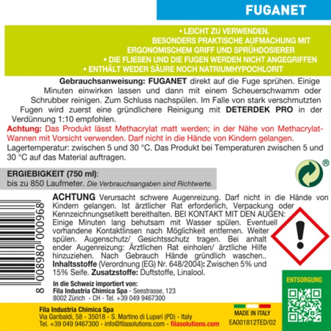 Fila Fuganet Sprühflasche 750 ml