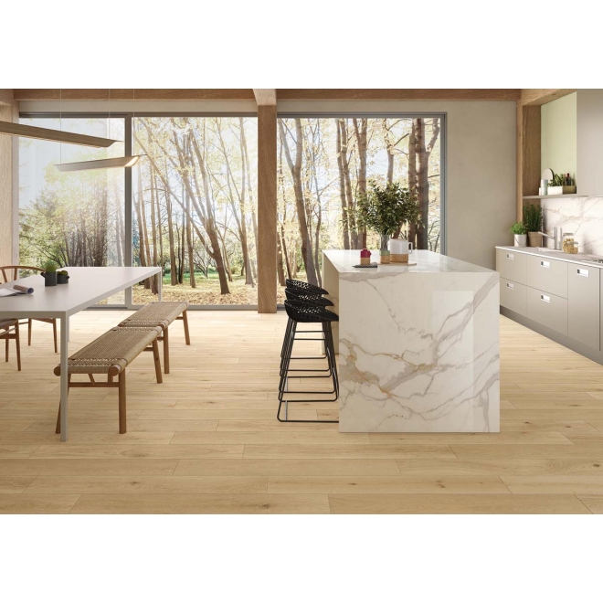 Keope Journey Almond Boden- und Wandfliese Natural (R9) 20x120 cm