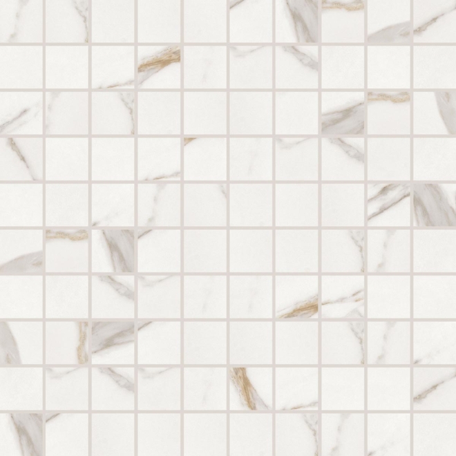 Keope Elements Lux Calacatta Gold Mosaik 3x3 Lappato (poliert) 30x30 cm