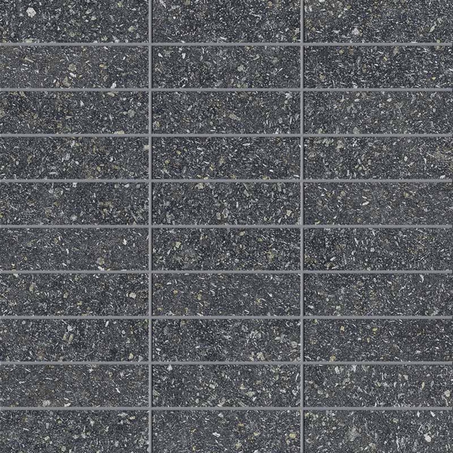 Keope Lavica Anthracite Mosaik Listello Spazzolato (R10) 30x30 cm