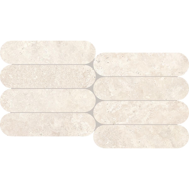 Keope Trevi Cross Ivory Mosaik Biscuits ULTRAmatt 28,5x55,5 cm