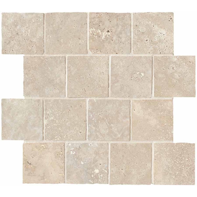 Keope Trevi Cross Walnut Mosaik Burattato ULTRAmatt 31x31 cm