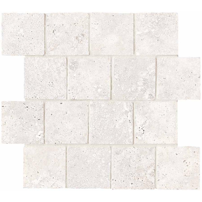 Keope Trevi Cross White Mosaik Burattato ULTRAmatt 31x31 cm
