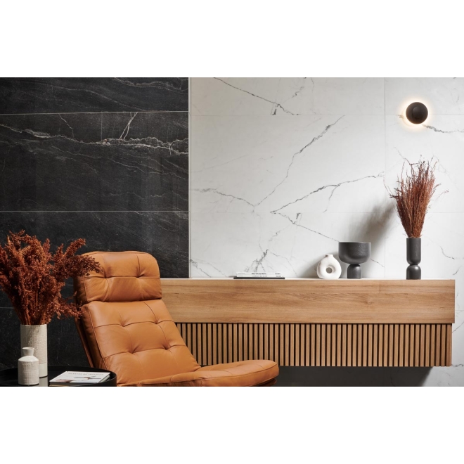 Keraben Idyllic Boden- und Wandfliese Aura Black Vecchio 60x120 cm