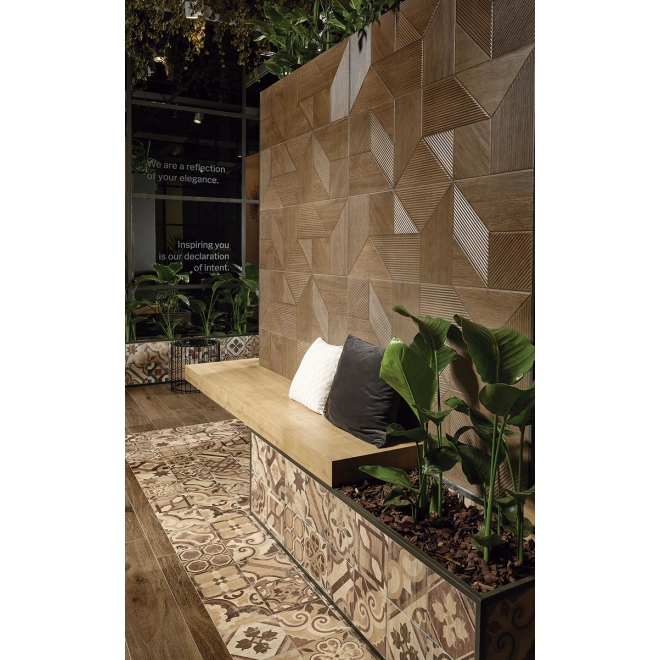 Keraben Naturwood Boden- und Wandfliese Hidraulicwood Moka 20x20 cm