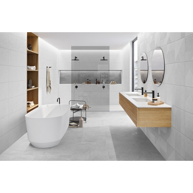 Keraben Verse Boden- und Wandfliese White Soft 90x90 cm