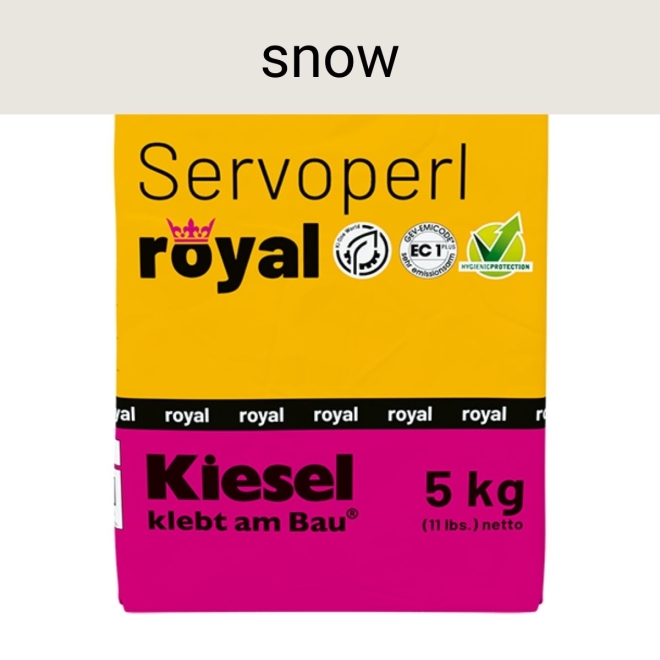 Kiesel Servoperl royal snow flexible Premiumfuge 5 kg Papierbeutel