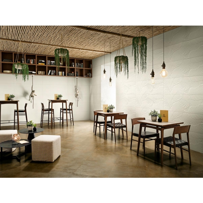 Love Tiles Genesis Palm White Matt 45x120cm Wanddekor