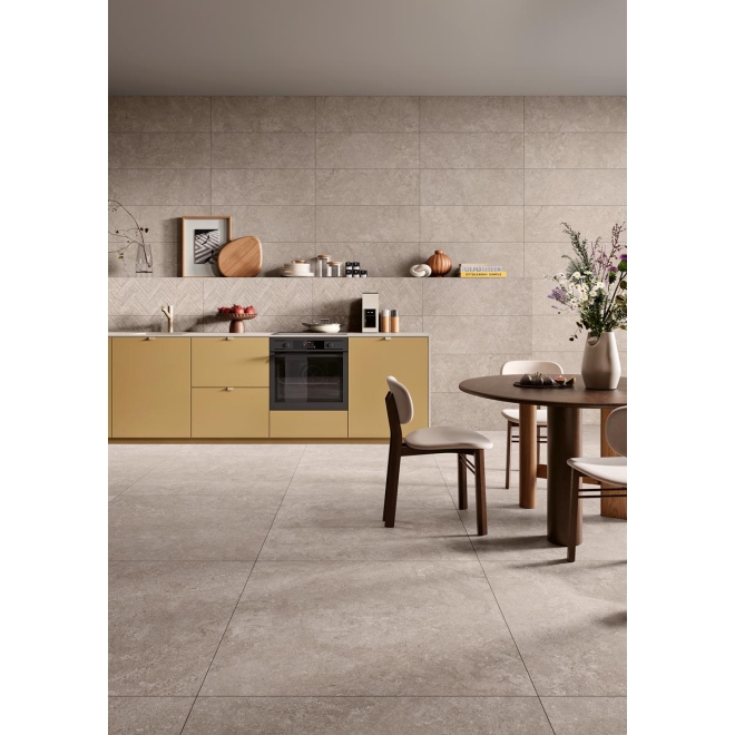 Terrassenplatte Love Tiles Elan in der Farbe Gris verlegt in einer Küche