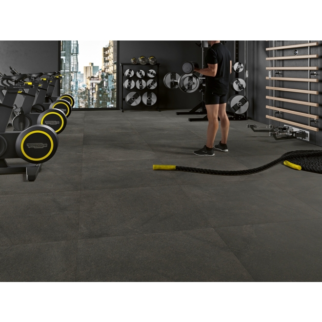 Margres Hybrid Black Natur Boden- und Wandfliese 90x90 cm