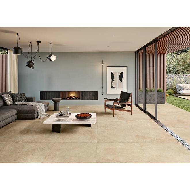 Margres Pure Stone Beige Anpoliert Boden- und Wandfliese 90x90 cm