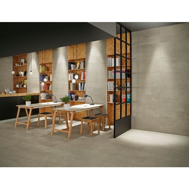 Margres Slabstone Light Grey Anpoliert Boden- und Wandfliese 60x60 cm