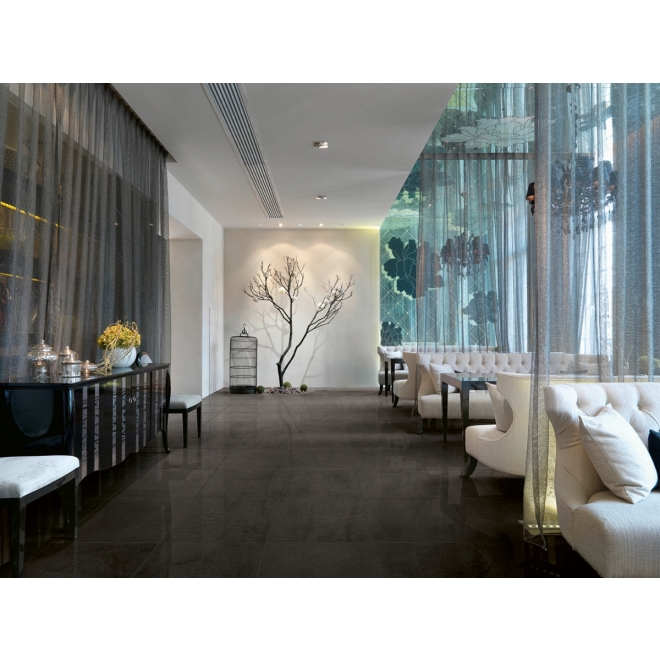 Margres Time 2.0 Black Poliert Boden- und Wandfliese 90x90 cm