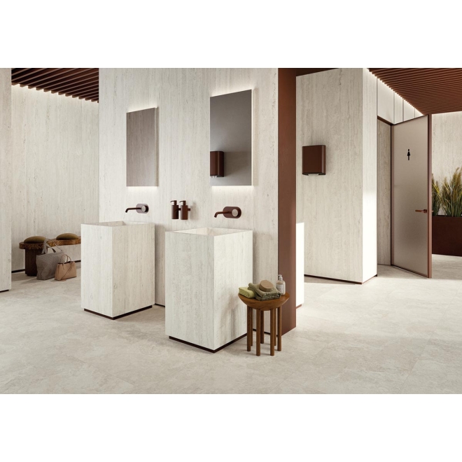 Mirage Elysian Travertini Pearly gebürstet Boden- und Wandfliese 80x160 cm