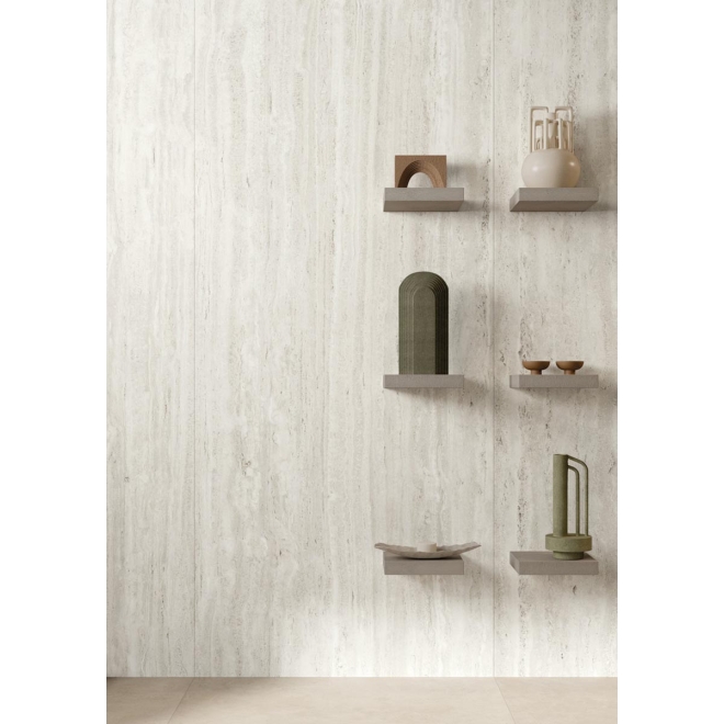 Mirage Elysian Travertini Pearly gebürstet Boden- und Wandfliese 80x160 cm