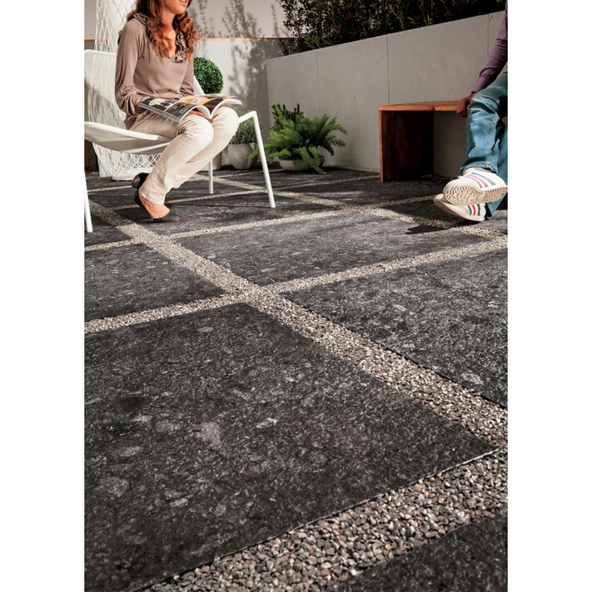 Mirage Norr Svart Strukturiert Terrassenplatte 60x60 cm
